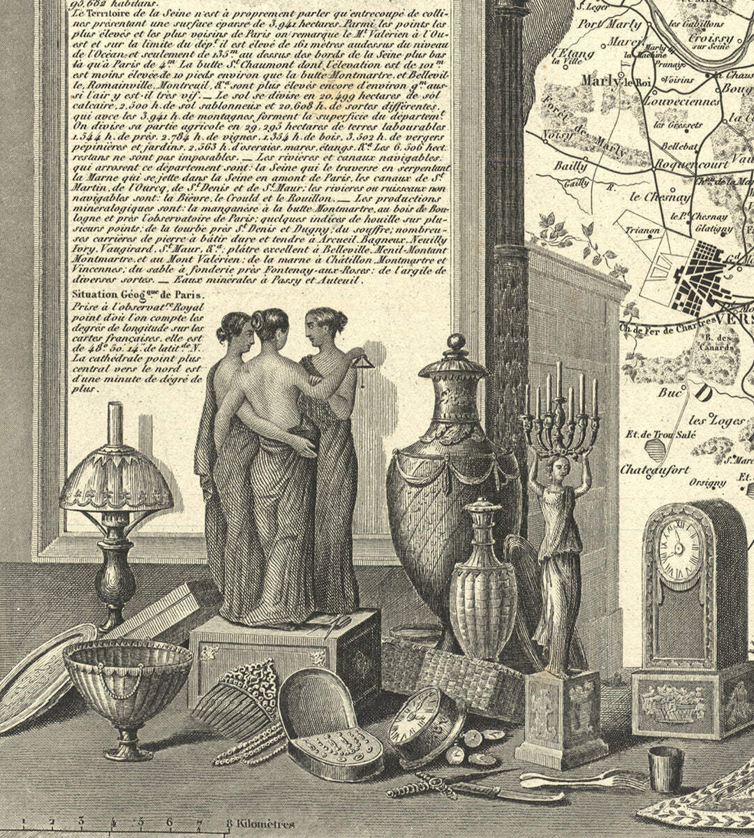 Victor Levasseur Department Of The Seine " Lithograph 1846 Other