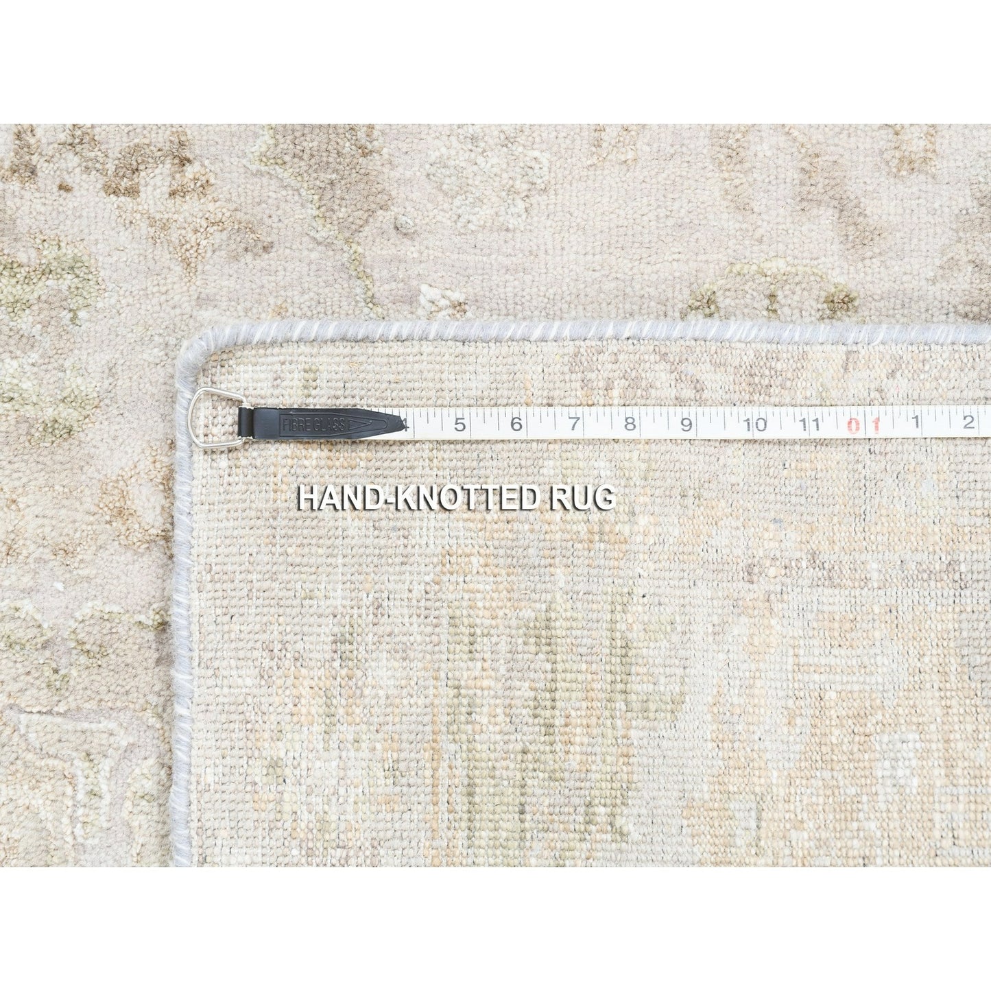3'X5' Hand Knotted Beige Modern Wool And Silk Oriental Rug