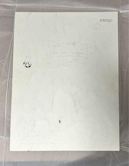 Mark Kostabi 1984 Original Painting Drawing Black Ink on paper Signed COA