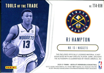 Rj Hampton 2020 Panini Absolute Autographed Tools Of The Trade Rookie Card 17/19