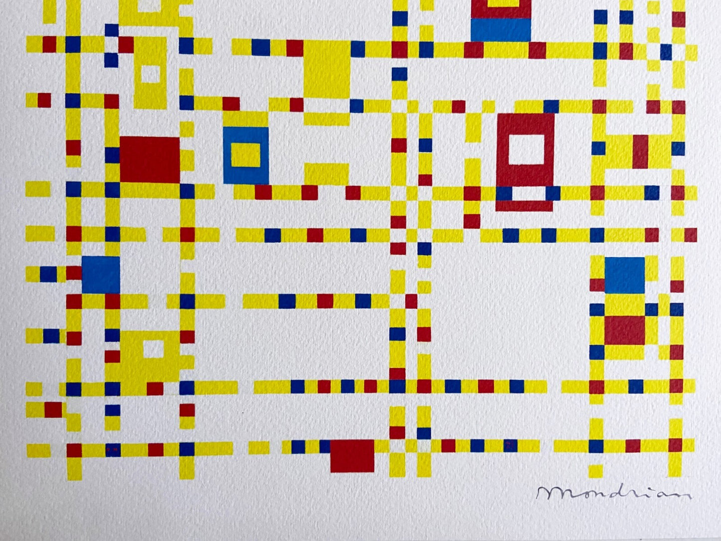 Piet Mondrian Lithograph Numbered Coa Pencil Crayon