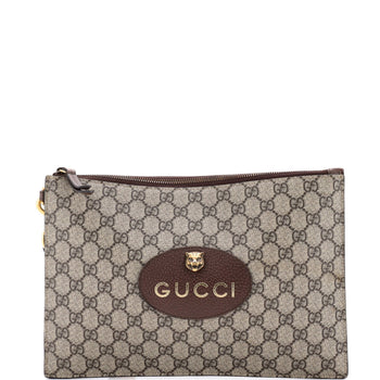 Gucci Neo Vintage Wristlet Pouch Gg Coated Canvas