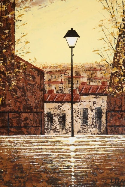 Street scene Paris 1978 Oil painting by Petrovic Montmartre