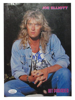 Joe Elliot Autographed Magazine 8X10 Photo Def