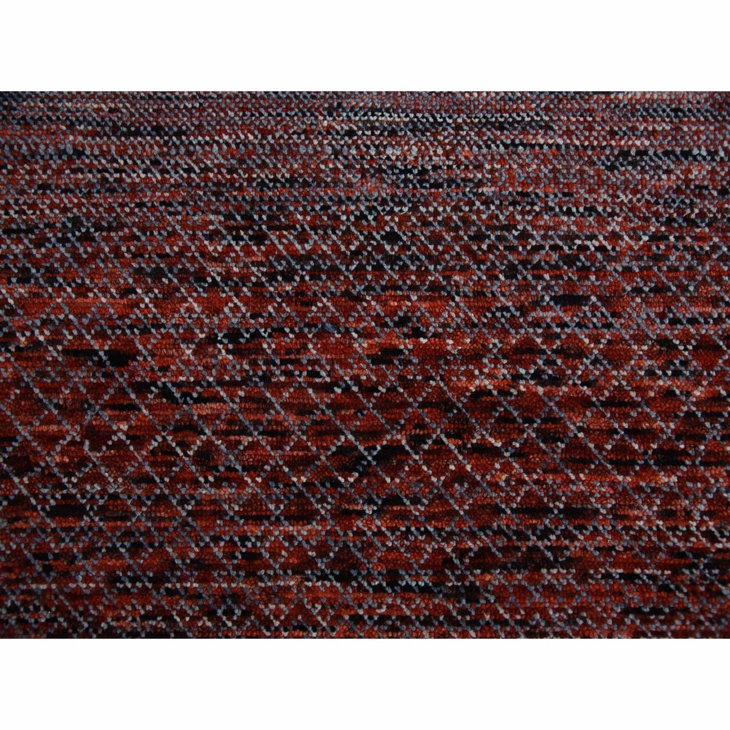 9'1"X12'1" Red Hand Knotted Modern Chiaroscuro Collection Pure Wool Rug
