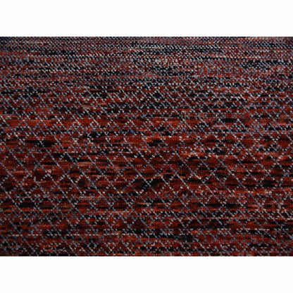 9'1"X12'1" Red Hand Knotted Modern Chiaroscuro Collection Pure Wool Rug