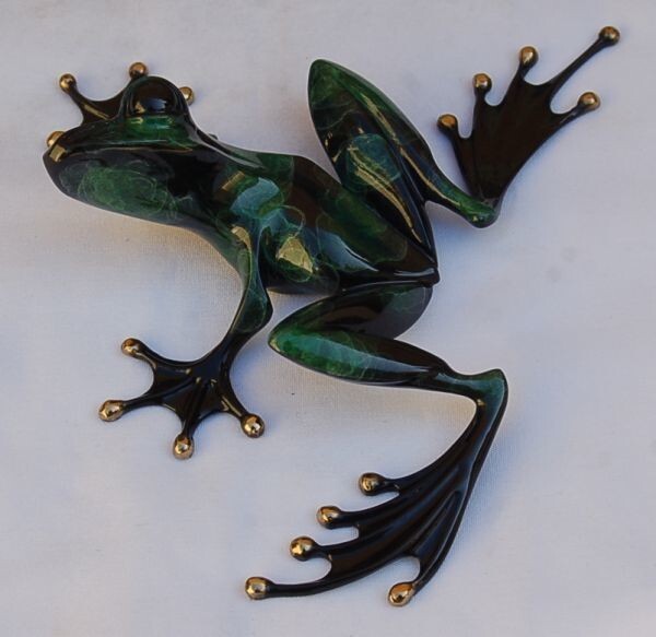 Tim Cotterill (Frogman) 9In Green Frog 303/2000 Signed 1992 Bronze