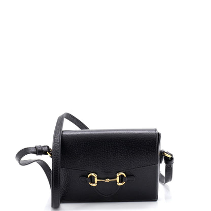 Gucci Horsebit 1955 Flap Crossbody Bag Leather Mini