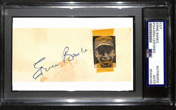 Ernie Banks Hof Signed/Auto Cut On 3X5 Index Card