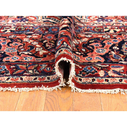 10'2"X13'3" Red Semi Antique Zoroastrian Saroogh Wool Hand Knotted Rug