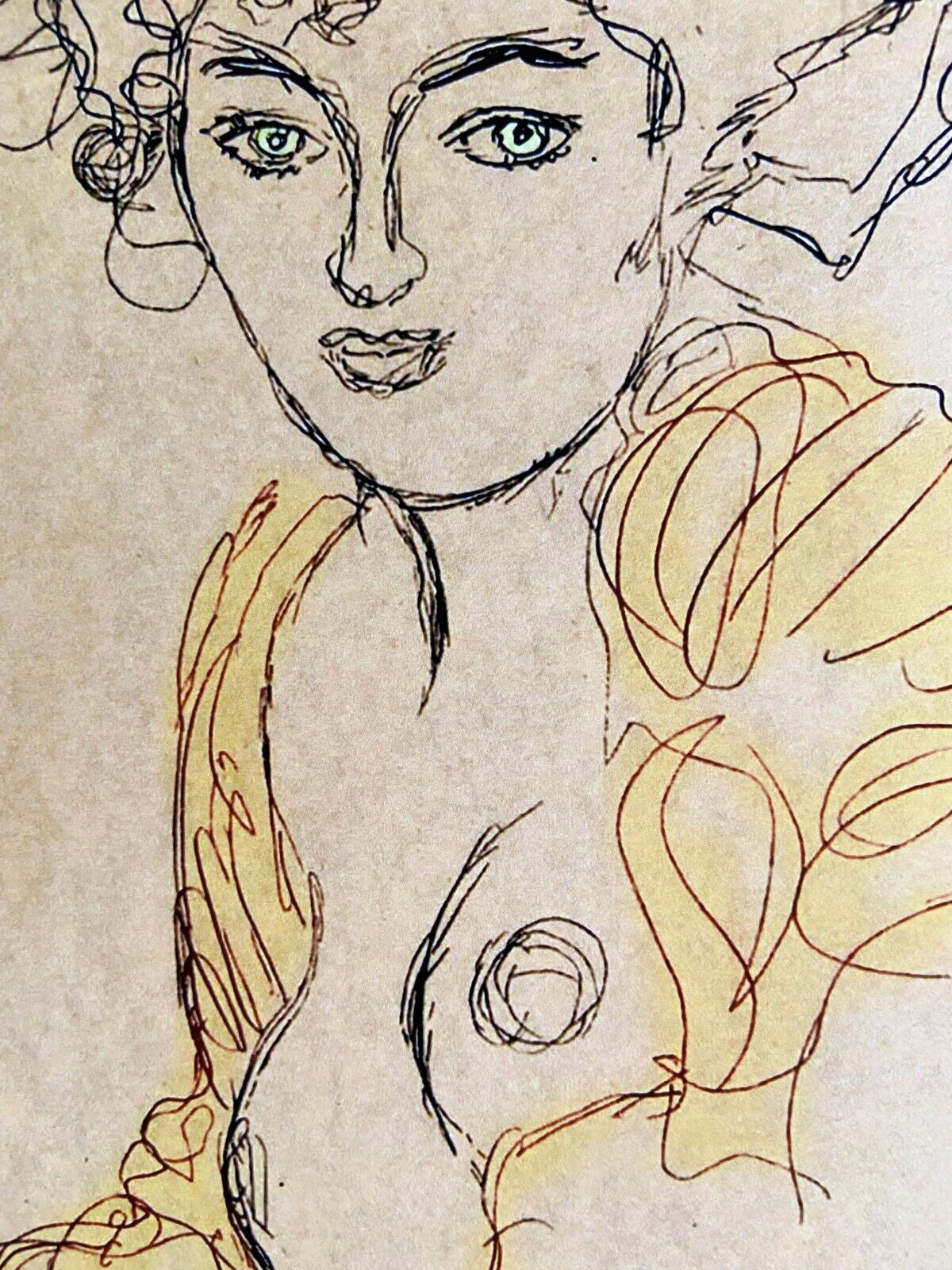 Gustav Klimt Hand Signed Numbered Crayon - Egon Schiele Alberto Giacometti
