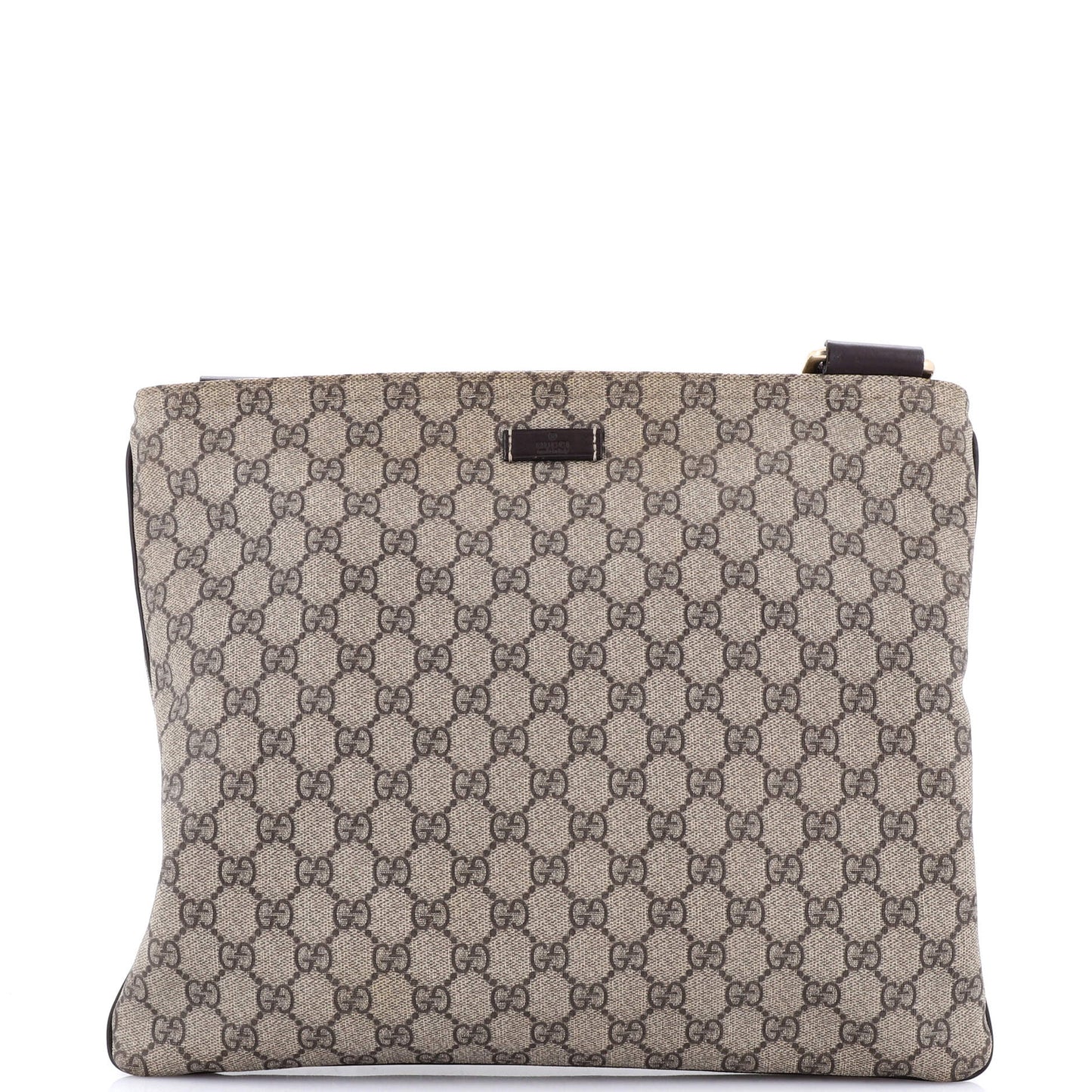 Gucci Zip Top Messenger Bag Gg Coated Canvas Large