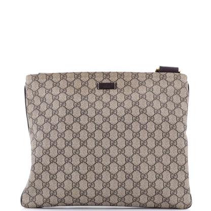 Gucci Zip Top Messenger Bag Gg Coated Canvas Large