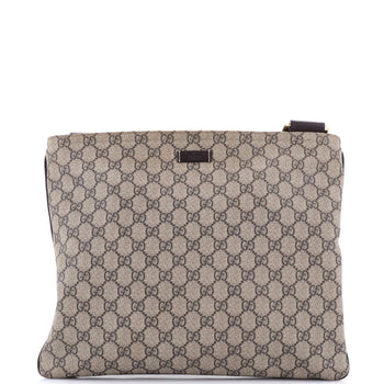 Gucci Zip Top Messenger Bag Gg Coated Canvas Large