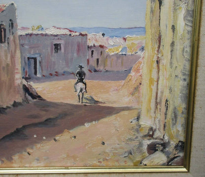 Manuel De Iigo Pueblo Castellano Original Oil Painting Spain Landscape Signed