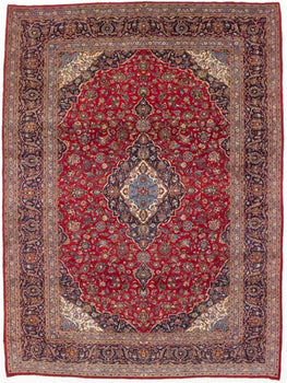 Vintage Handmade Oriental Rug Classic Floral Wool