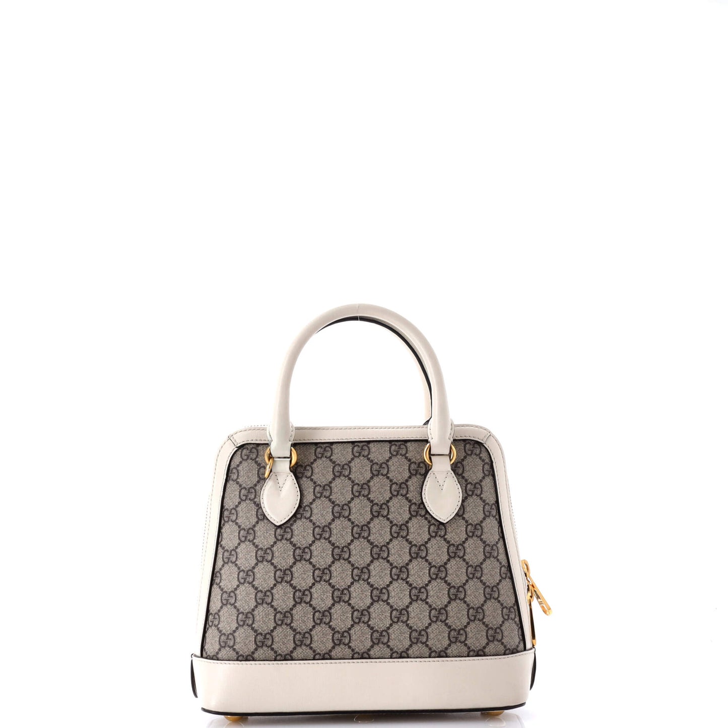 Gucci Horsebit 1955 Top Handle Bag Gg Coated Canvas With Leather Small