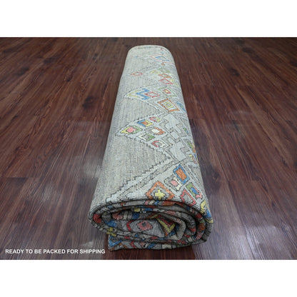 Rug 9'1"x11'5" Gray Moroccan Berber Influence Wool Hand Knotted Oriental