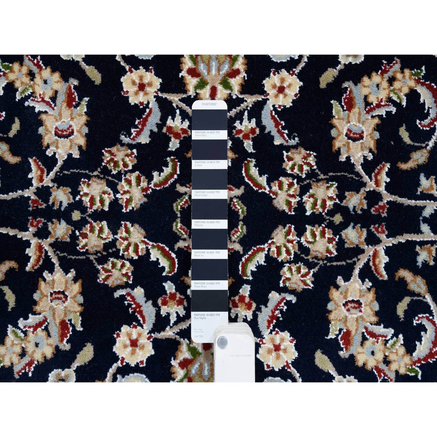 2'8"x9'10" Midnight Blue Pure Wool Hand Knotted Nain Fine Runner Rug