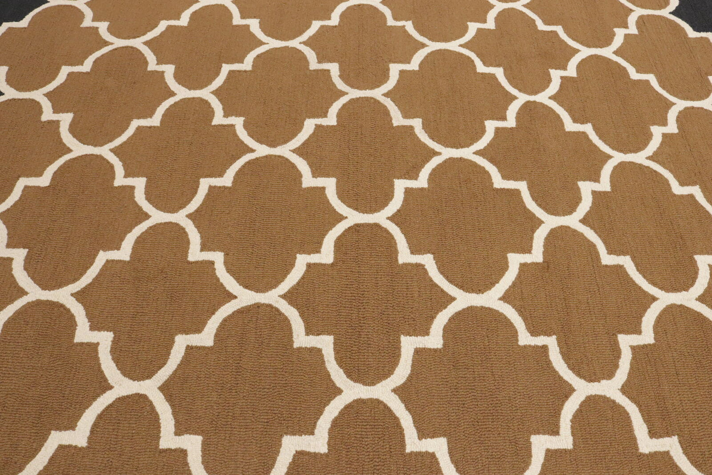 Caramel Brown Trellis Design 5X8 Hand-Tufted