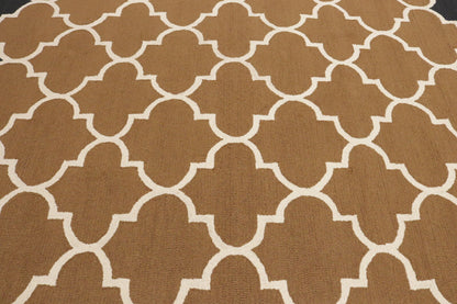 Caramel Brown Trellis Design 5X8 Hand-Tufted