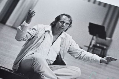 Karlheinz Stockhausen Photo Print Signed With Stamp Germany 4.9 X 6.9 Inches