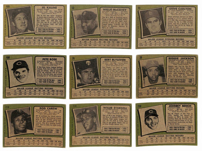 1971 Topps Baseball Card Complete Set (1-752) Clemente Aaron Ryan Bench 196272