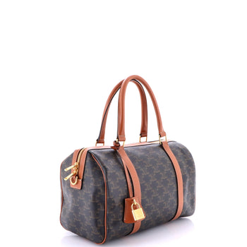 Celine Boston Bag Triomphe Coated Canvas Medium