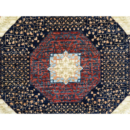 8'2"X10' Green Wool Hand Knotted Super Fine Peshawar 200 Kpsi Rug