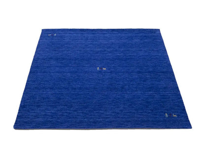 Modern Royal Blue Gabbeh Square Rug Tribal Design