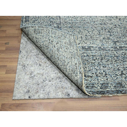 8'X10'2" Gray 14Th Century Influence Mamluk Design Hand Knotted Wool Rug