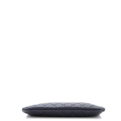 Chanel Mademoiselle Vintage O Case Clutch Quilted Sheepskin Medium