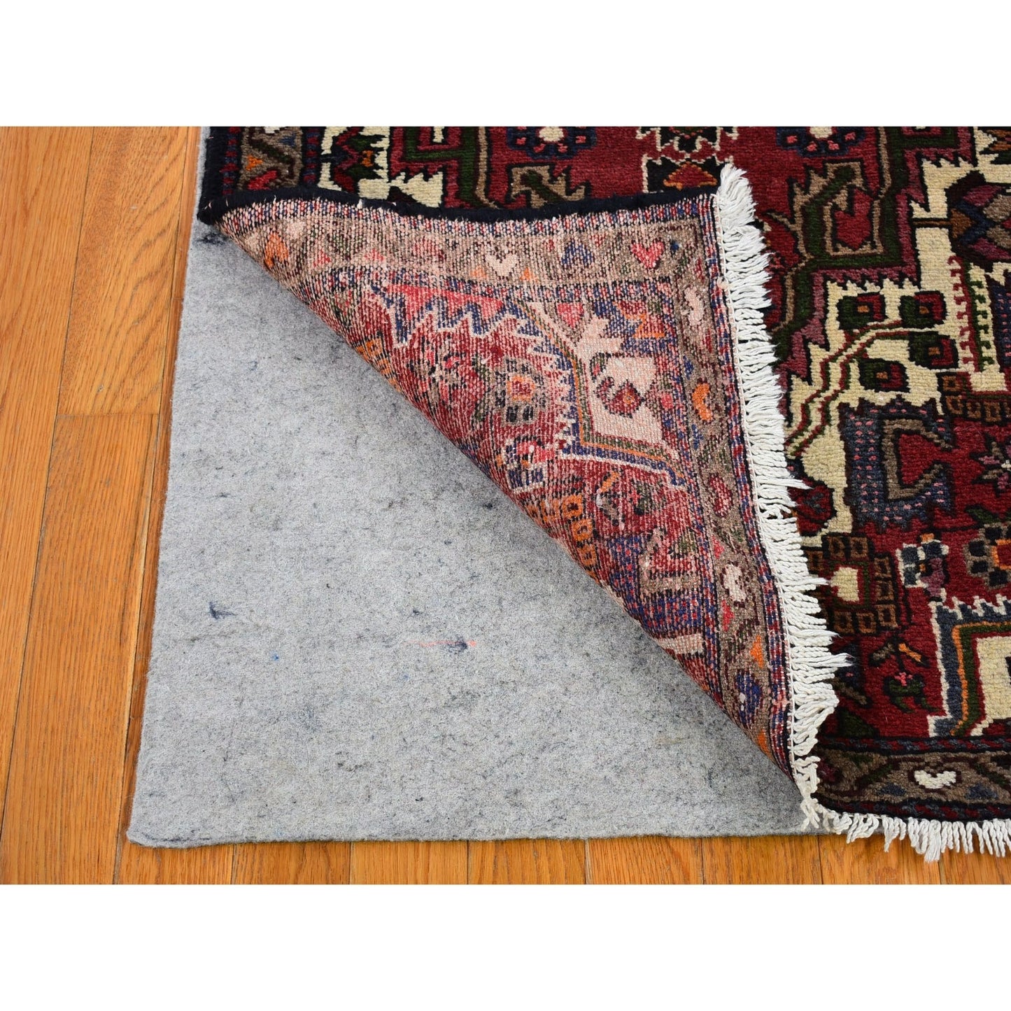 2'8"x9'3" Vintage Farsian Baktiarjoon Natural Wool Clean Hand Knotted Rug