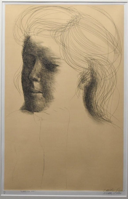 Emilio Greco (Italian) Signed Etching Print Numbered Framed 1970 Brigitte No2