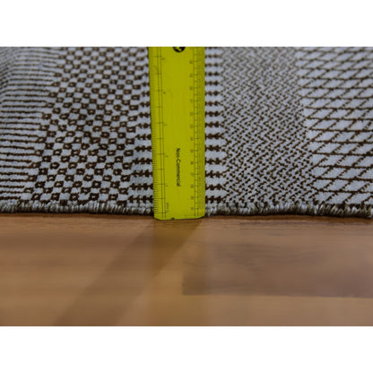 2'2"X3'3" Chrome Gray Dyed 100% Wool Grass Design Hand Knotted Mat Rug