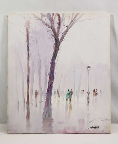 Alfred Kandela "Park After The Rain" Original Oil Painting On Canvas Signed F10
