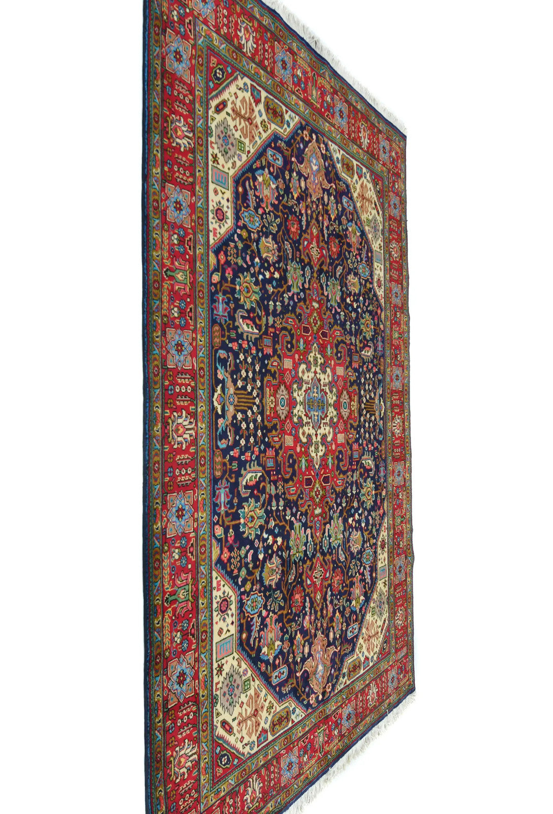 Vintage Handmade Oriental Carpet Rug Classic Floral Medallion Design 6'7X9'6
