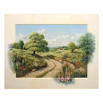 Peter Motz Road to Peace Original Oil on Canvas, Signed, Large Landscape Art