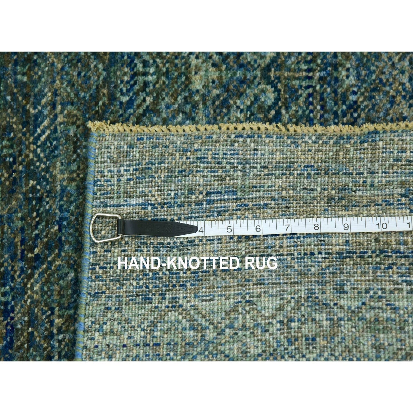 2'6"X10'1" Green Hand Knotted Kohinoor Herrita 100% Wool Oriental Rug