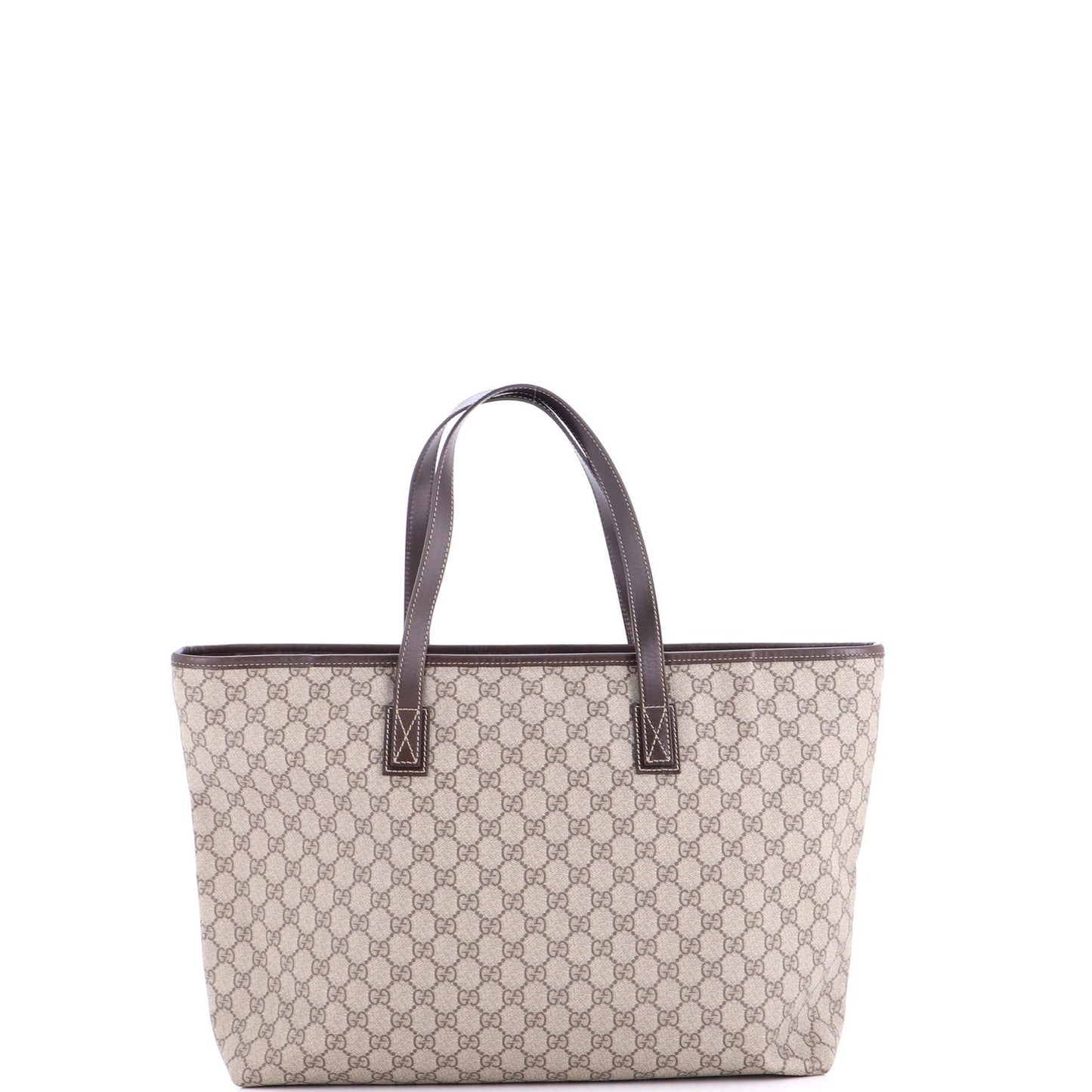 Gucci Plus Tote Gg Coated Canvas With Leather Large