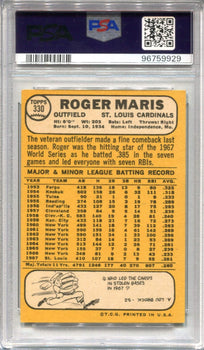 Roger Maris 1968 Topps #330 Psa Nm 7 Card