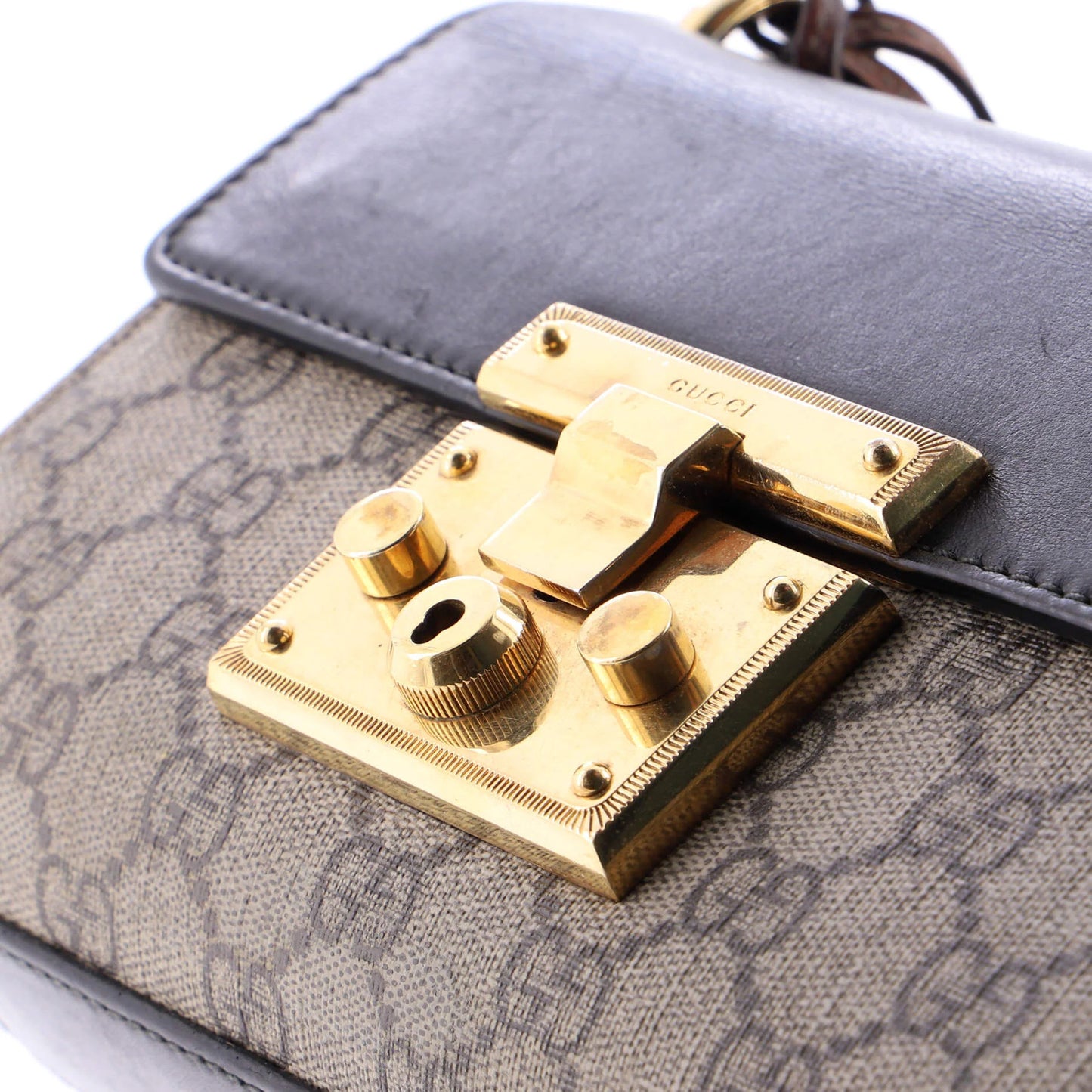 Gucci Padlock Shoulder Bag Gg Coated Canvas And Leather Small