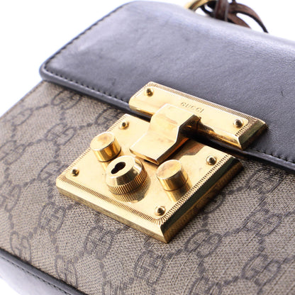 Gucci Padlock Shoulder Bag Gg Coated Canvas And Leather Small