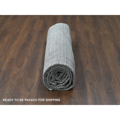 10'X14' Taupe Modern Textured Design Wool & Silk Hand Loomed Oriental Rug