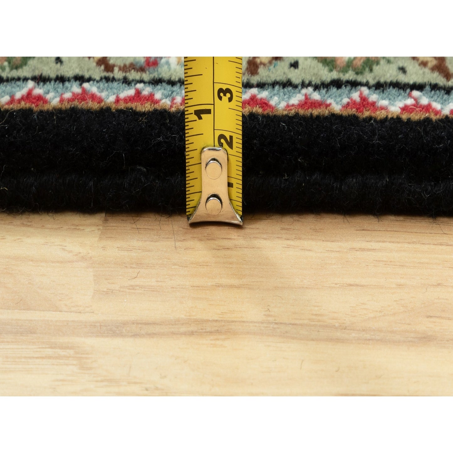 4'X6' Rich Black Tebraz Mahi 250 Kpsi Wool Hand Knotted Rug