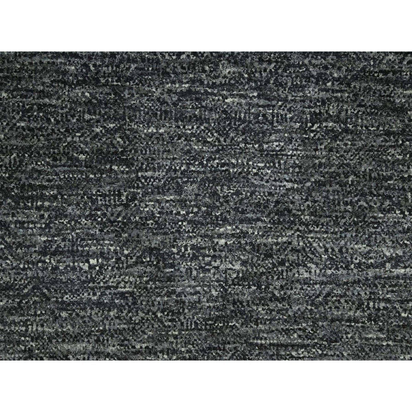 8'1"X10'1" Dim Gray Hand Knotted Kohinoor Small Geometric Design Wool Rug