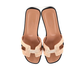 Hermes Women'S Oran Sandals Embellished Suede
