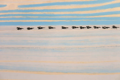 Andre Brasilier Signed Original Lithograph On Japanese Paper- Horses Framed