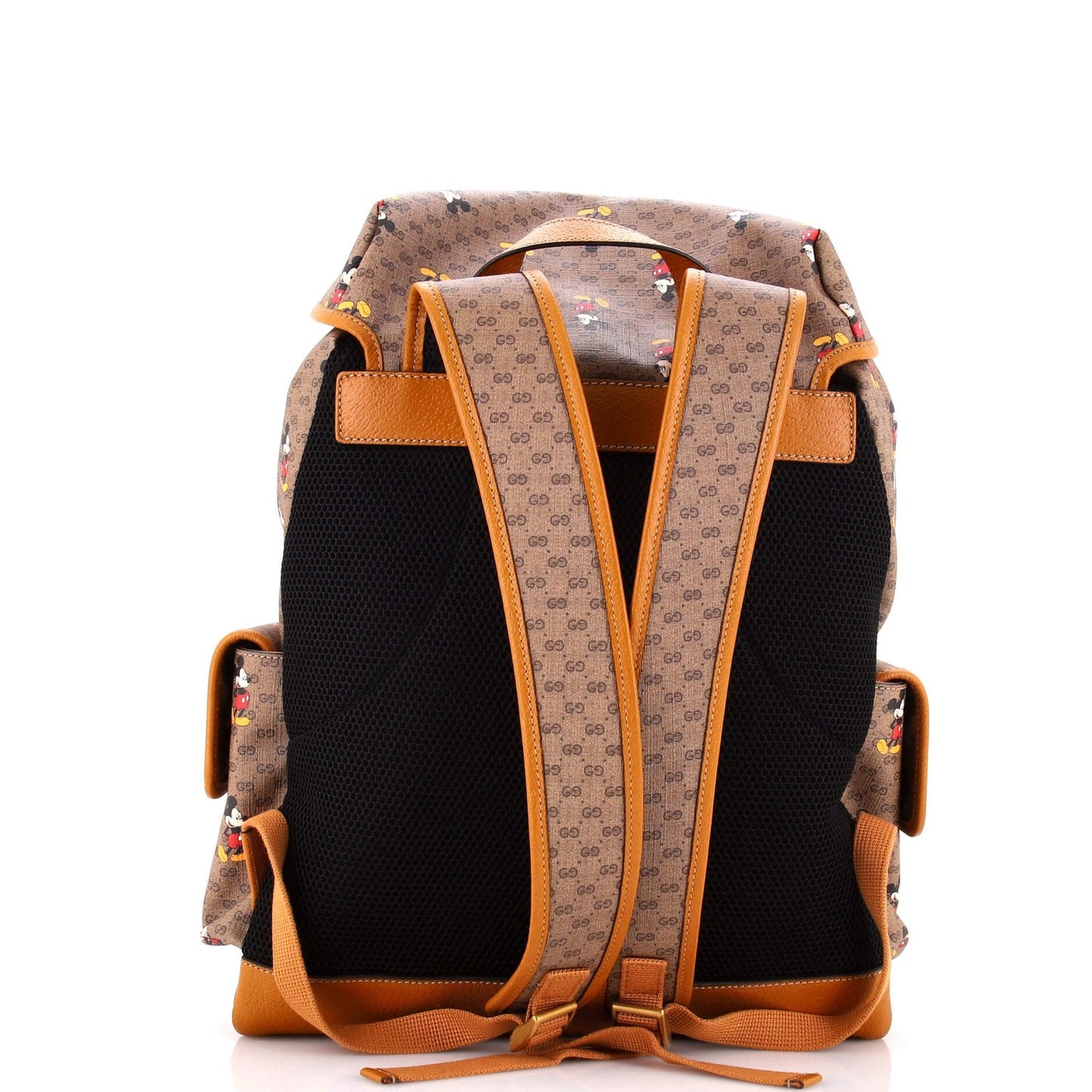 Gucci Disney Mickey Mouse Double Pocket Belt Backpack Printed Mini Gg Coated