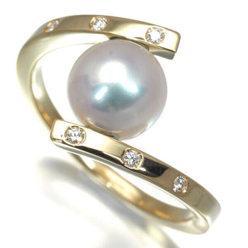 Tasaki Ring A Fine Balance Akoya Pearl 8.0Mm Diamond Us7.25-7.5 18K Yg